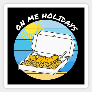 On Me Holidays, Seaside Fish And Chips, Summer Sticker